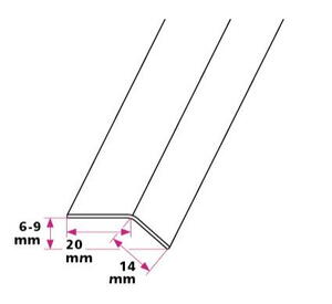 6-9 mm. overgangsprofil med næb - u/huller