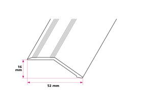 14-16 mm. overgangsskinne med næb - midthullet 