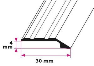 2-5 mm. overgangsprofil med næb - midthullet 