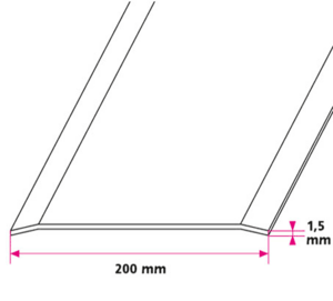 200 mm. overgangsprofil - u/huller