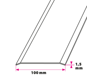 100 mm. overgangsprofil - u/huller