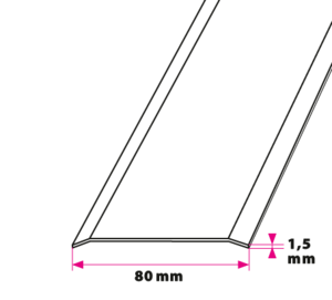 80 mm. overgangsprofil - u/huller