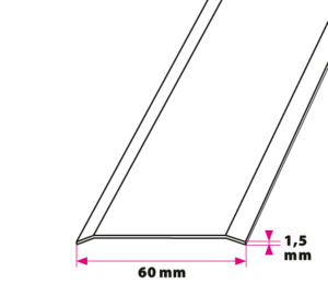 60 mm. overgangsprofil - u/huller