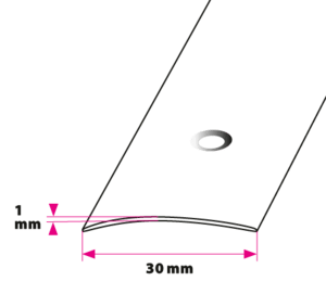 30 mm. buet overgangsprofil - midthullet