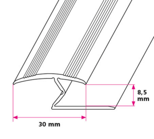 30 mm. Z profil - midthullet