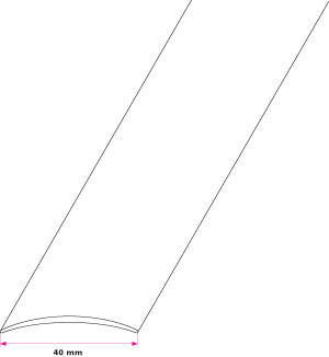 40 mm. buet overgangsprofil - midthullet 