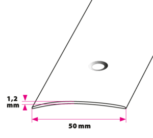 50 mm. buet overgangsprofil - midthullet