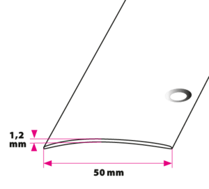 50 mm. buet overgangsprofil - sidehullet