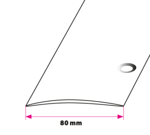 80 mm. buet overgangsprofil - sidehullet