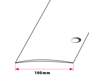 100 mm. buet overgangsprofil - sidehuller