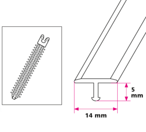 Bøjelig T-profil - u/huller