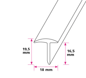 T-profil til Lem - midthullet