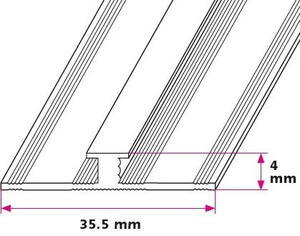 4 mm. afslutningsprofil - midthullet 