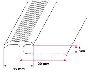 5 mm. dilatationsprofil - midthullet 