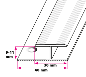 9-11 mm. dilatationsprofil - sidehullet