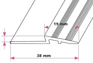 3 mm. afslutningsprofil - midthullet 