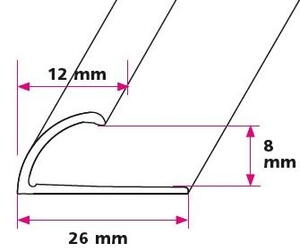 8 mm. klemmeprofil - midthullet 