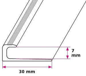 7 mm. afslutningsprofil - midthullet 
