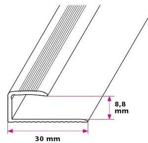 7-9 mm. afslutningsprofil - u/huller 