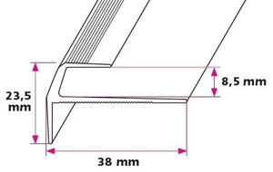 8,5 mm. Trappeafslutning - midthullet 