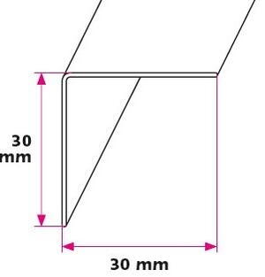 30x30 mm. vinkelprofil - u/huller 