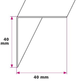 40x40 mm. vinkelprofil - u/huller 