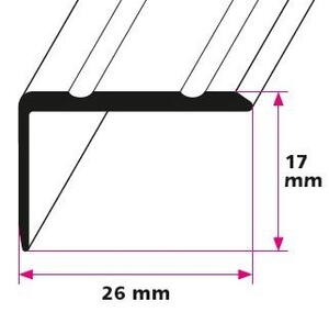 26x17 mm. vinkelprofil - midthullet 