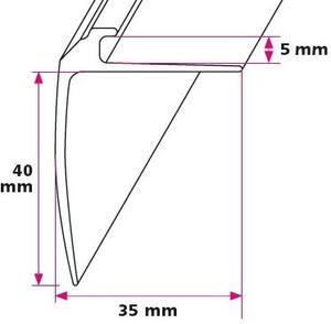 Trappeafslutning 5 mm. vinkelprofil - midthullet 