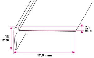 Trappeforkant til 2,5 mm. Linoleum, lille - midthullet 