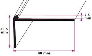 Trappeforkant til 2,5 mm. linoleum, stor - midthullet 
