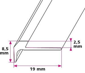 Trappeforkant til 2,5 mm. lille skrå - midthullet 