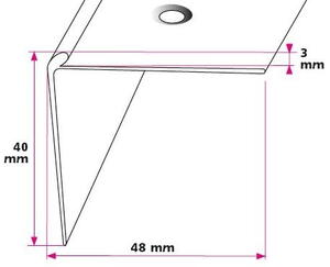 Trappeforkant til 3 mm. linoleum, stor - midthullet 