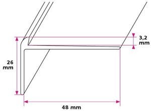 Trappeforkant til 3,2 mm. linoleum, stor - midthullet 