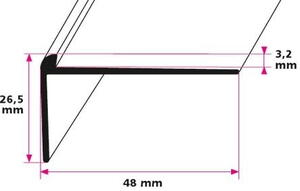Trappeforkant til 3,2 mm. linoleum, stor - midthullet 