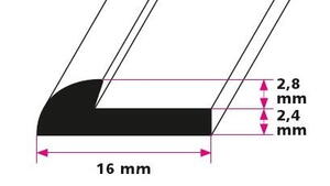 Trappeafslutning til 2,5 mm. linoleum - midthullet 