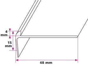 Trappeforkant til 4 mm. lille - midthullet 