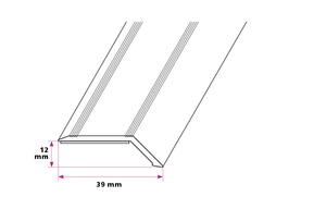 10-13 mm. overgangsprofil med næb - selvklæbende 