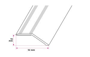 14-16 mm. overgangsprofil med næb - selvklæbende 