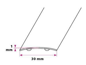 30 mm. buet overgangsprofil - selvklæbende