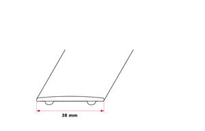 38 mm. buet overgangsprofil - selvklæbende 