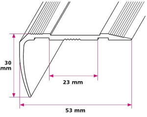 53x30 mm. trappeforkant - midthullet 