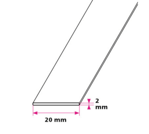 20 x 2 mm flad profil - u/huller 