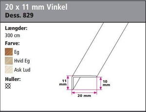 20 x 11 mm Vinkel - u/huller
