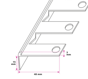3 mm trappeforkant, Flex - midthullet 