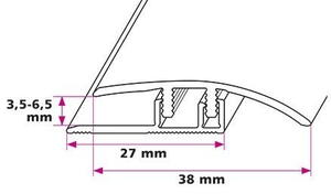 Afslutningsprofil 3,5-6,5 mm - Kliksystem 
