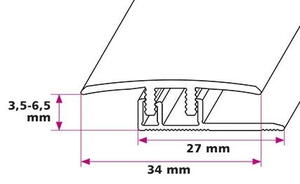 Dilatationsprofil 3,5-6,5 mm - kliksystem 