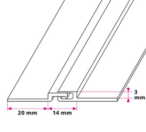 Dilatationsprofil 3 mm - midthullet 