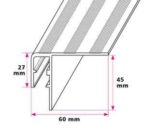 Trappeforkant forberedt til LED lys 