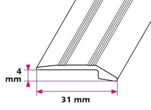 2-5 mm. overgangsprofil med næb - midthullet 