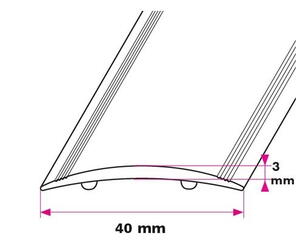 40 mm. buet overgangsprofil HD - selvklæbende 